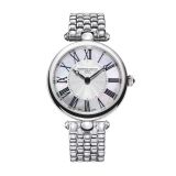 Photo of the Frederique Constant Classics Art Deco Round 30mm Quartz Watch with Mother of Pearl & Guilloché Dial, Stainless Steel Case – FC-200MPW2AR6B