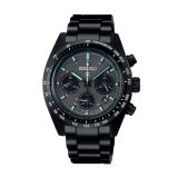 Seiko Black Series Night Speedtimer Solar Chronograph, Prospex 39mm, Grey Dial, Solar Quartz Movement, Ceramic Case, Ceramic Bracelet Watch ssc917p1