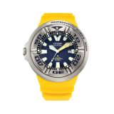 Photo of the Citizen Promaster Diver Ecozilla 48mm, Blue Dial, Stainless Steel Case, Yellow Silicone Strap, Eco-Drive Watch BJ8058-06L