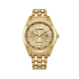 Photo of the Citizen Peyten 41mm, Gold Tone Dial, Gold Tone Stainless Steel, Eco-Drive Watch BM7532-54P
