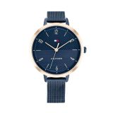 Tommy Hilfiger Florence Womens 40mm Blue Dial Quartz Movement Stainless Steel Bracelet Watch