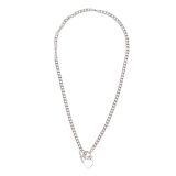 N9ne Sterling Silver Curb Tiffany Heart T Bar Necklace