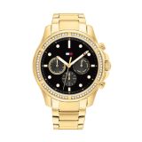 Tommy Hilfiger Horloge Dames Ladies 41mm Black Dial Quartz Movement Stainless Steel Bracelet Watch