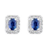 18k White Gold, Sapphire and Diamond Earrings