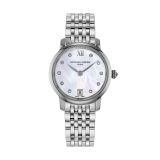 Photo of the Frederique Constant Classics Slimline 30mm Quartz Watch with Mother of Pearl Dial, Stainless Steel Case – FC-220MPWD1S26B