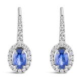 18k White Gold Sapphire and Diamond Earrings