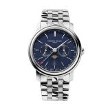 Photo of the Frederique Constant Index Business Timer 40mm Quartz Watch with Blue Dial & Stainless Steel Case – FC-270N4P6B