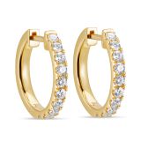 18k Yellow Gold Diamond Huggie Earrings