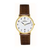 Herbelin Classique 26mm, White Dial, Quartz Movement, Stainless Steel & Gold PVD Case, Leather Strap Watch 16845p28ma