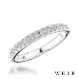 Platinum Round brilliant cut diamond line band