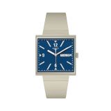 Bioceramic What If? WHAT IF...BEIGE? 41.8mm, Square Blue Dial, Quartz, Beige Case, Beige Strap Watch