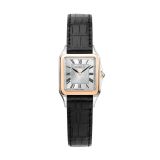 Herbelin Luna 24mm, Silver Dial, Quartz Movement, Stainless Steel Case & Rose Gold PVD, Black Leather Strap Watch 17457tr01