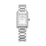 Baume et Mercier Hampton 10631, 35 x 22mm, Grey Diamond-Set Dial, Quartz Movement, Steel Bracelet Watch BM0A10631