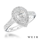 Platinum 0.38ct G VS1  Pear shape cut Diamond Engagement Ring