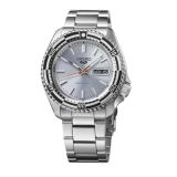 Seiko The Rally Driver Special Edition, 5 Sports 42.5mm, Silver Dial, Automatic Movement, Stainless Steel Case, Stainless Steel Bracelet Watch srpk09k1