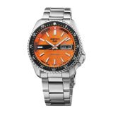 Seiko New Double Hurricane, 5 Sports 42.5mm, Orange Dial, Automatic Movement, Stainless Steel Case, Stainless Steel Bracelet Watch SRPK11K1