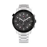 Tommy Hilfiger Mens Troy Chronograph 46mm Black Dial Quartz Movement Stainless Steel Bracelet Watch