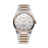 Photo of the Frederique Constant Highlife COSC 41mm Automatic Watch with Silver Dial, Stainless Steel & Rose Gold PVD Bracelet – FC-303V4NH2B