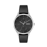 Tyler 43mm Blue Dial Quartz Movement Leather Bracelet Watch