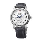 Seiko Enamel Presage 40.2mm, White Dial, Automatic Movement, Stainless Steel Case, Leather Strap Watch SPB401J1