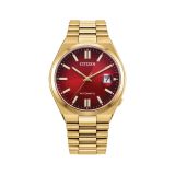 Photo of the Citizen Tsuyosa 40mm, Red Dial, Automatic Movement, Gold Tone Stainless Steel Watch nj0153-82x