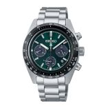 Seiko Deep Green Speedtimer Solar Chronograph, Prospex 39mm, Green Dial, Solar Quartz Movement, Stainless Steel Case, Stainless Steel Bracelet Watch SSC933P1
