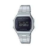 Casio Vintage 38.6mm x 36.3mm Navy Dial, Quartz Movement Resin Case Stainless Steel Bracelet Watch