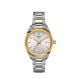 Tissot PR 100 34mm, Silver Dial, Quartz Movement, Steel Bracelet Watch T1502102103100