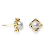Mikimoto 18ct Yellow Gold M Collection 6.25mm Akoya Cultured Pearl Earrings
