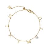 Akoya Cultured Pearl Charm Bracelet in 18K Yellow Gold