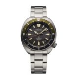Seiko Silfra Tortoise, Prospex 42.4mm, Black Dial, Automatic Movement, Stainless Steel Case, Stainless Steel Bracelet Watch srpk77k1