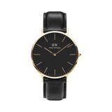 Classic Sheffield 40mm Black Dial Quartz Leather Strap Watch