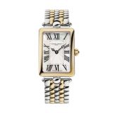Photo of the Frederique Constant Classics Art Deco Carrée 21mm Quartz Watch with Mother of Pearl Dial, Stainless Steel & Yellow Gold PVD Case – FC-200MPW2AC3B