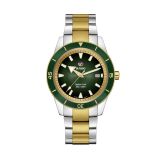 Embrace the spirit of adventure with the Captain Cook 42mm watch. Featuring a captivating green dial, precise automatic movement, and a durable ceramic and stainless steel PVD case, this timepiece exudes rugged elegance. Its stainless steel PVD bracelet a