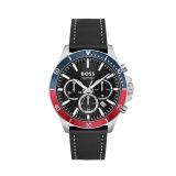 Troper 45mm Black Dial Quartz Movement Leather Strap Watch