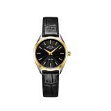 Ultra Slim 27mm  Black Dial leather Bracelet Watch
