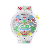 Year Of The Dragon DRAGON IN CLOUD 47mm, Round Grey Dial, Transparent Case, Transparent Strap Watch