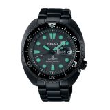 Seiko Black Series Night Vision Turtle Diver, Prospex 45mm, Black Dial, Automatic Movement, Ion Plated Stainless Steel Case, Ion Plated Stainess Steel Bracelet Watch srpk43k1