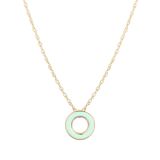 N9ne 9k Yellow Blue Enamel Round Pendant Necklace