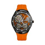 Electrostatic DNA Casino 45mm Orange Skeleton Dial Automatic Rubber Strap Watch