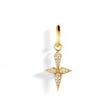 Rockaway 18K Yellow Gold & Diamond Cross Hoop Earring