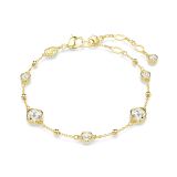Gold-Toned Plated White Round Cut Crystals Imber Bracelet