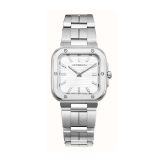 Herbelin Cap Camarat Square 30x30mm, White Dial, Quartz Movement, Stainless Steel Watch 17546B12