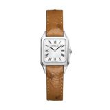 Herbelin Luna 24x24mm, Silver Dial, Quartz Movement, Stainless Steel Case, Brown Ostrich Leather Strap Watch 17457AP01GD