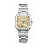 Herbelin Cap Camarat Square 30mm, Champagne Dial, Quartz Movement, Stainless Steel Watch 17546B13