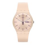 Swatch New Gent Coloured ROSE REBEL 41mm, Pink Dial, Quartz Movement, Pink Case, Pink Strap Watch