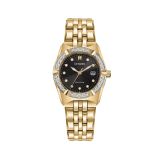 Photo of the Citizen Corso Diamond 28mm Black Dial Gold Tone Stainless Steel Eco-Drive Watch EW2712-55E