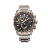 Photo of the Citizen Perpetual Chrono A.T 43mm, Grey Dial, Stainless Steel & Gold PVD, Eco-Drive Watch CB5886-58H