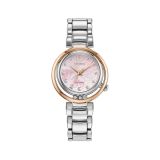 Photo of the Citizen L Arcly 30mm Mother of Pearl Dial Stainless Steel & Gold PVD Eco-Drive Watch EM1114-80Y