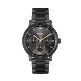Contender 44mm Black Dial Quartz Movement Black Stainless Steel Bracelet Watch